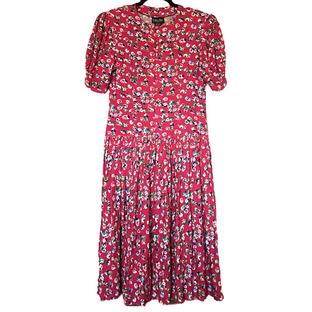 Pink Puff Sleeve Midi Sundress